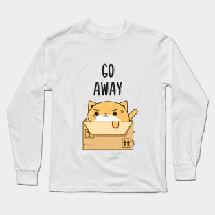 Cat in the box funny and cute t-shirt - "Go away" T-Shirt Long Sleeve T-Shirt